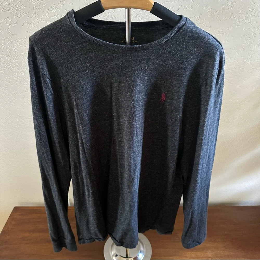 Polo Ralph Lauren Charcoal Long Sleeve Tee size medium